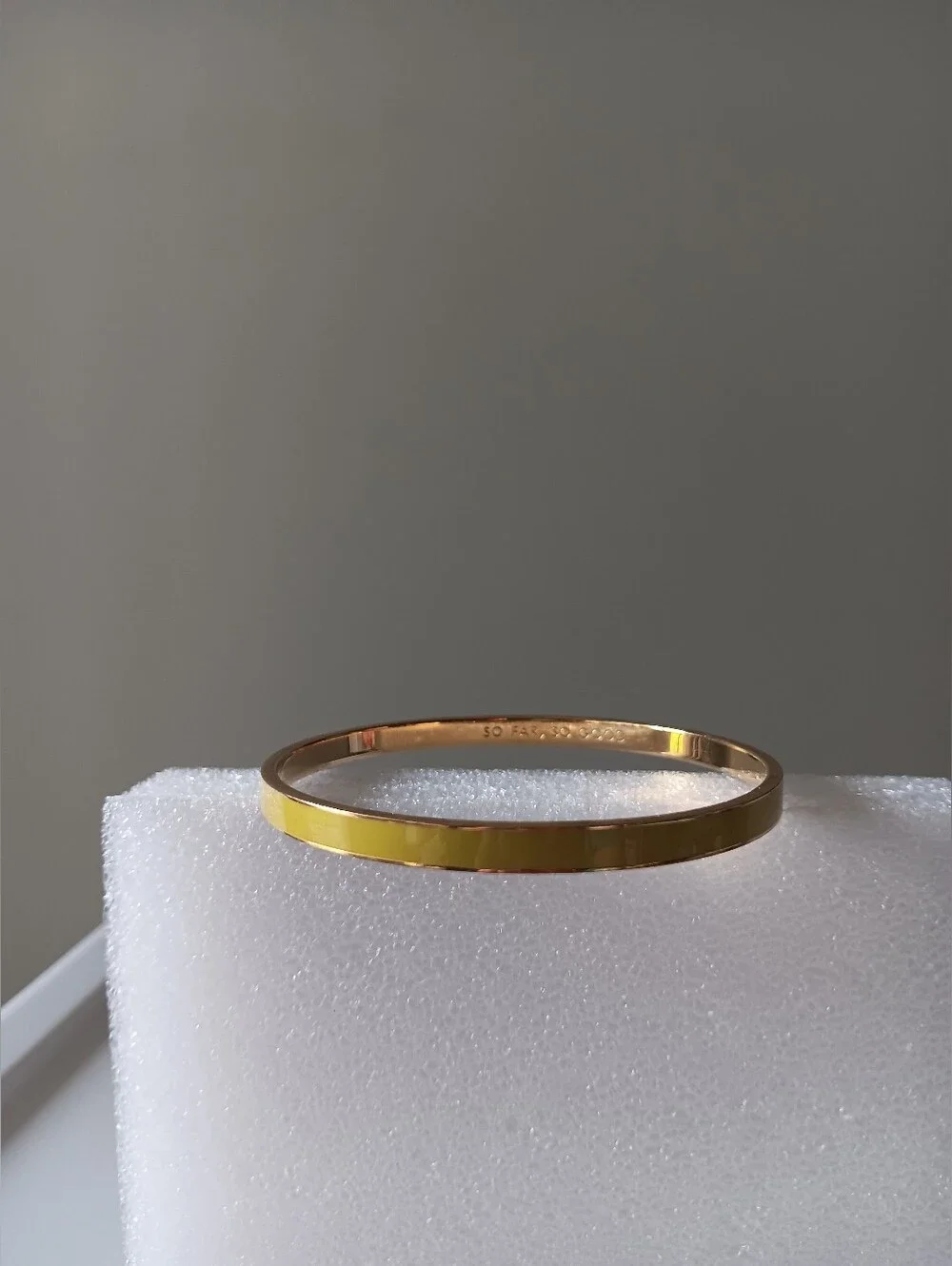 Kate Spade So Far So Good Enamel Bangle Bracelet Yellow Gold 2.5